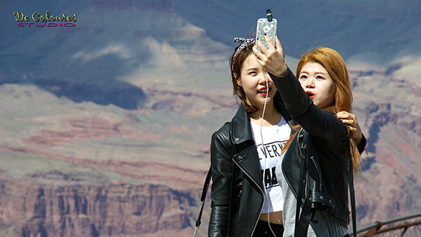 Tourists Selfie at Grand Canyon