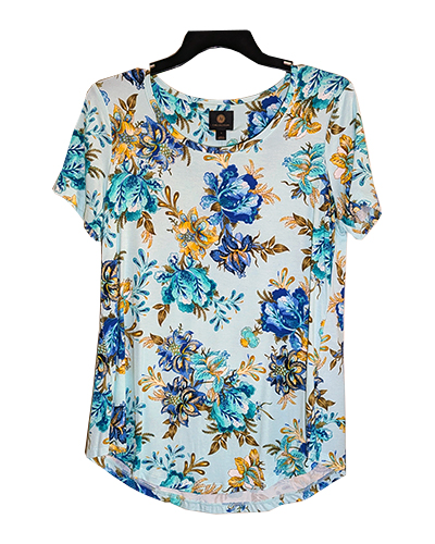 #MYSTIC AQUA FLORAL TOP
