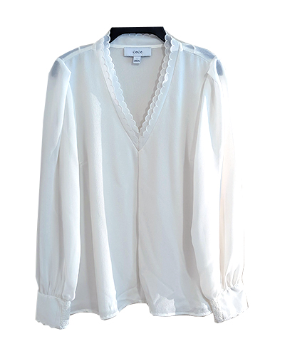 #V-NECK LONG SLEEVE BLOUSE